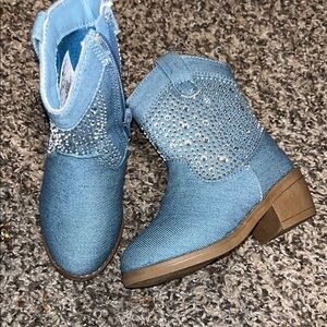 Kids Blue Denim Boots